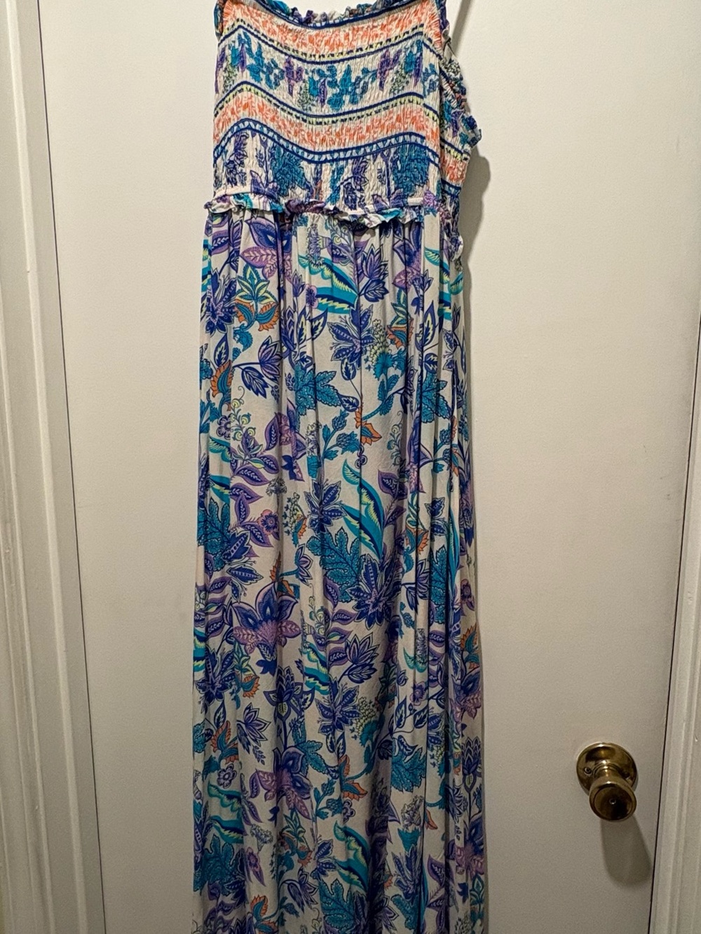 Large Cupshe Blue & Purple Floral Smocked Dress